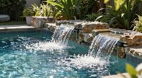 pool waterfalls increase ambiance