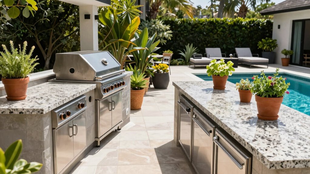 poolside kitchen traffic flow