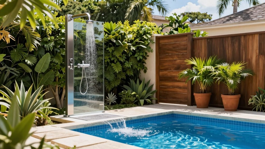 poolside outdoor shower planning