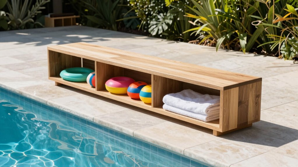 poolside storage organization