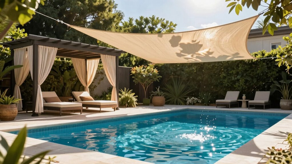 shaded stylish safe pool retreat
