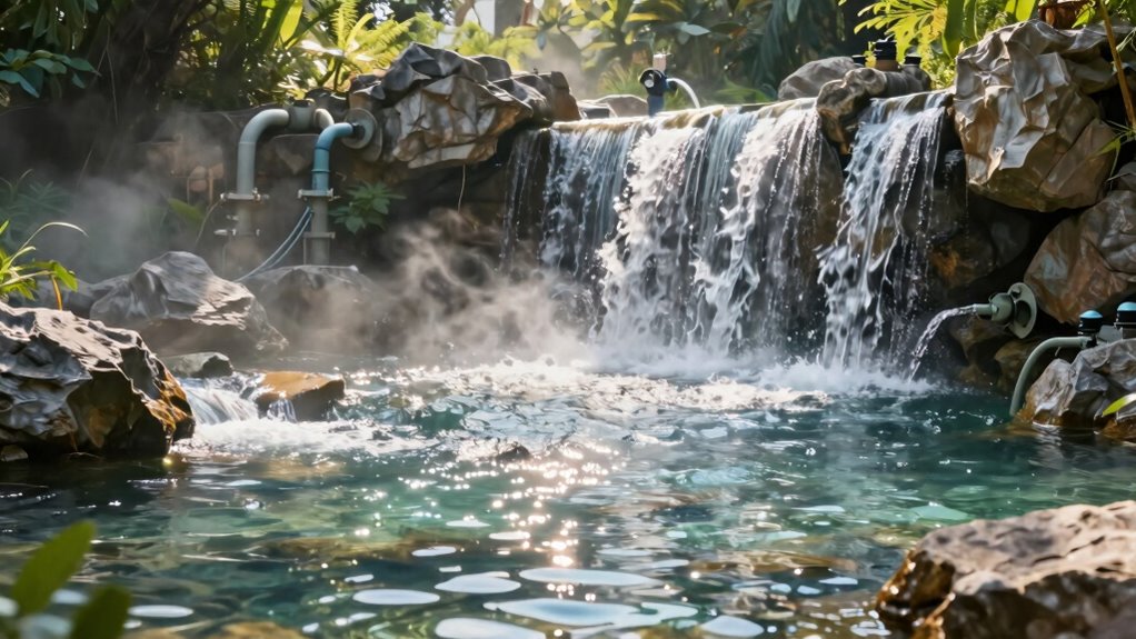 waterfalls enhance backyard ambiance