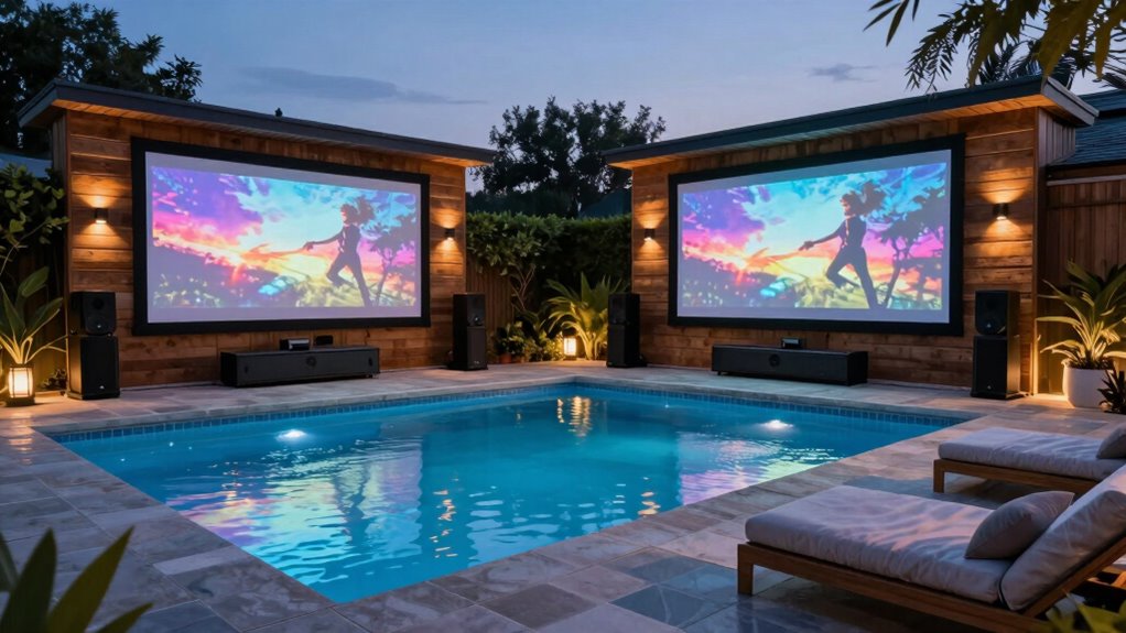 weatherproof outdoor entertainment setup