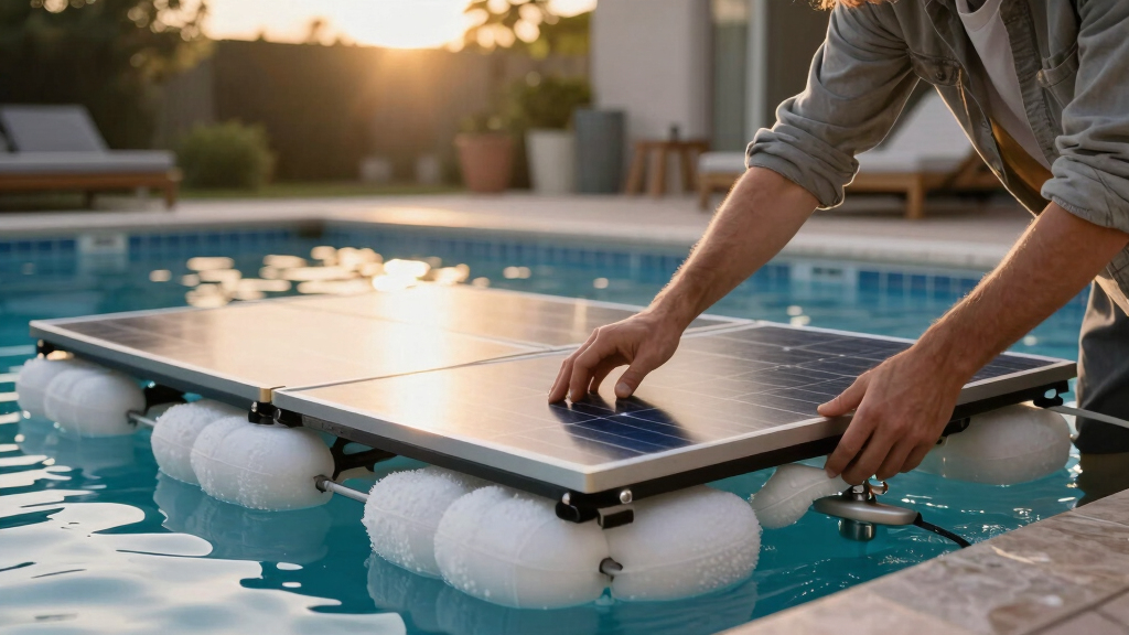 Floating Solar PV on Foam with Air Bubblers