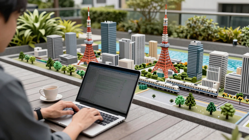 A Voxel Tokyo In Real Japan Time – Ride The Yamanote Line And Study Japanese