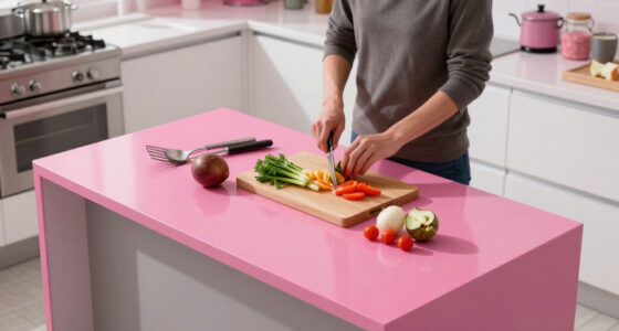 A “Lifeless” Kitchen Got A European-Style Redo With A Pink Island