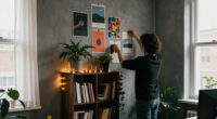 A Renter-Friendly Wall And IKEA BILLY Created A Moody Office