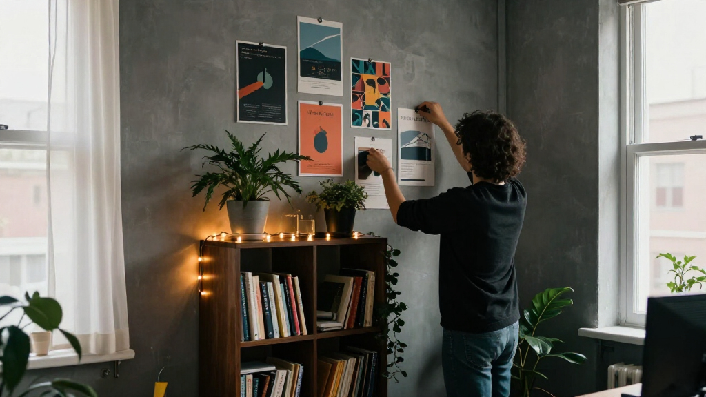 A Renter-Friendly Wall And IKEA BILLY Created A Moody Office