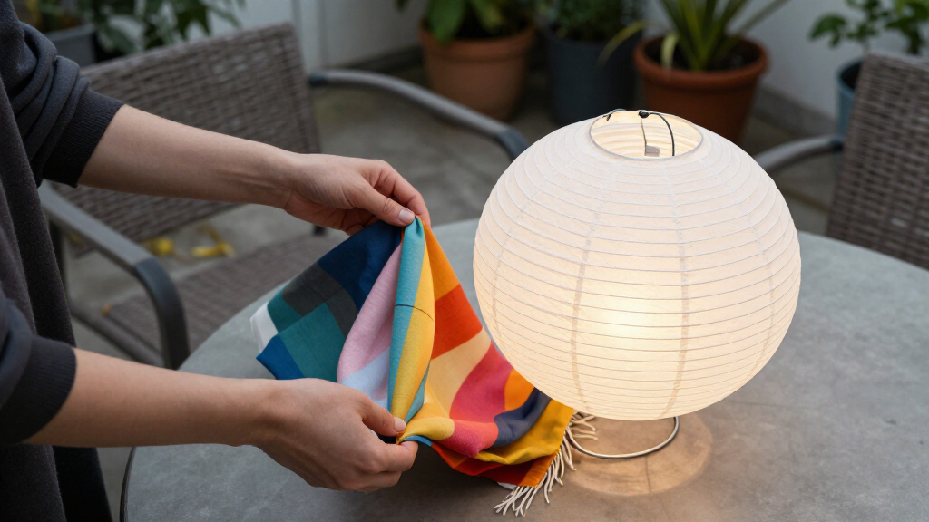She Draped A Scarf Over IKEA’s Paper Lantern, And It Looks Custom