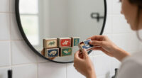She Put Vintage Matchboxes On Her Tiny Bathroom Mirror, And It’s The Cutest Storage I’ve Seen