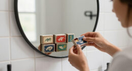 She Put Vintage Matchboxes On Her Tiny Bathroom Mirror, And It’s The Cutest Storage I’ve Seen
