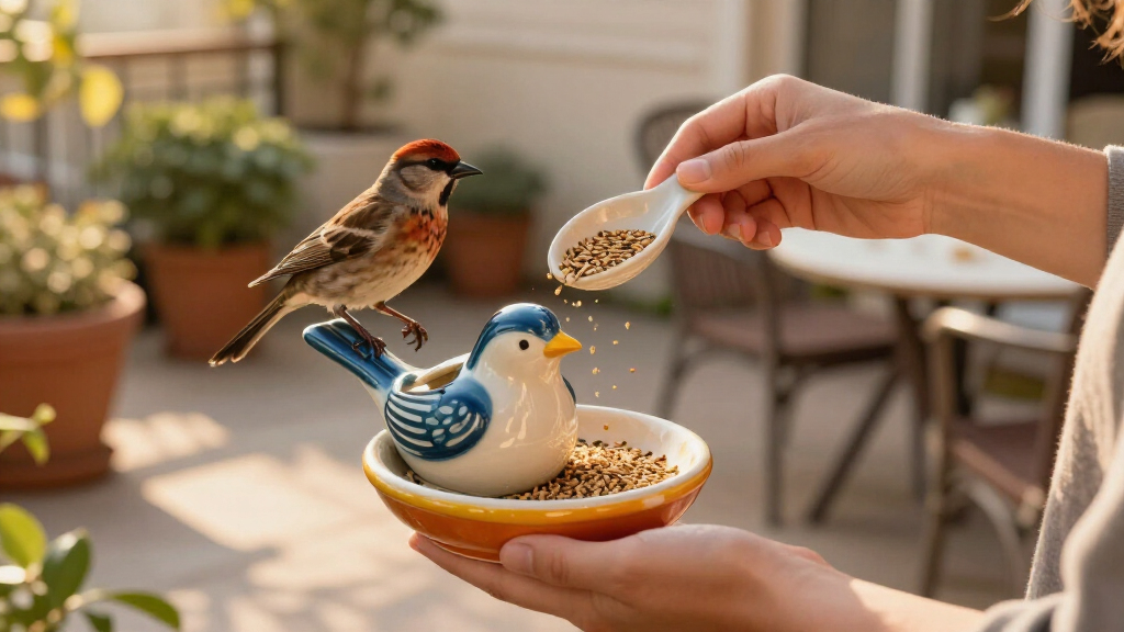 This Mini Birdfeeder Is Like A Cute Cafe For Birds