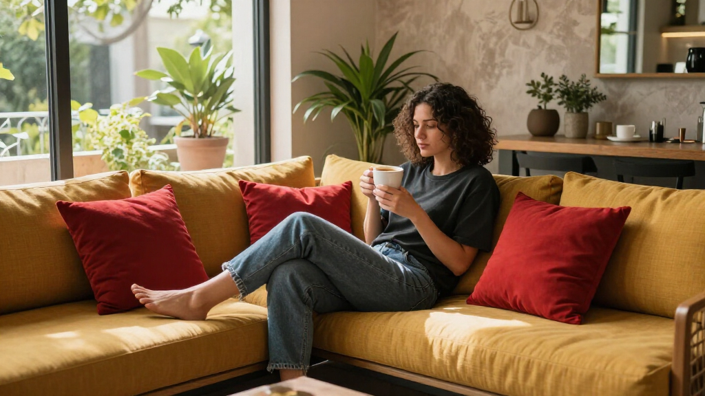 They Took A Risk On Mustard And Red — It Completely Changed This Living Room