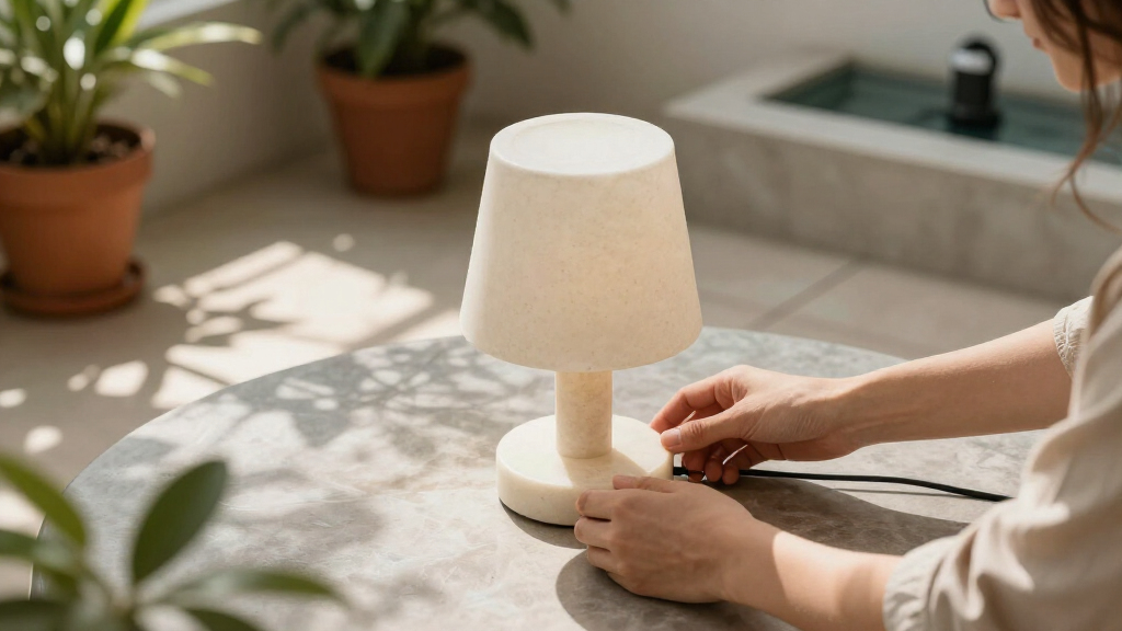 Walmart's New $25 Travertine-Look Lamp Looks Shockingly High-End