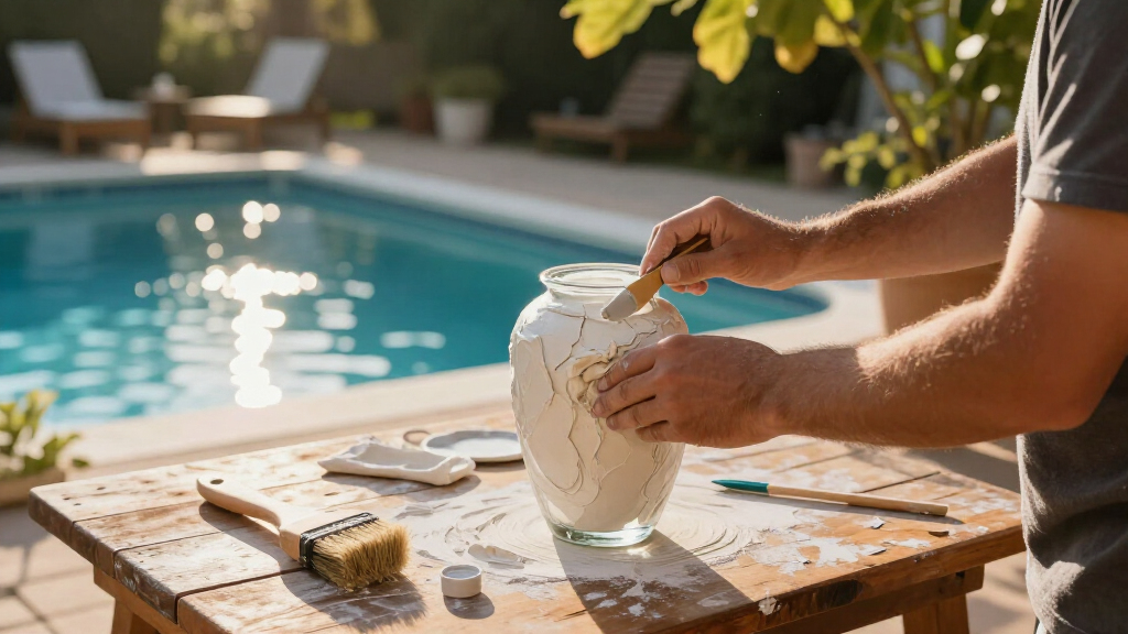 Man Makes An Impressive Textured Vase Using Only Dollar Tree Supplies